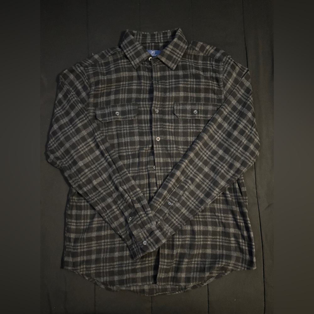 Men’s Nicely Fit Charcoal Collared Button Up